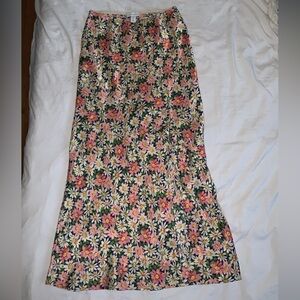 Topshop floral print maxi slip skirt